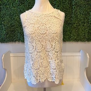 Cream lace tank top